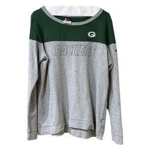 Green Bay Packers Green and Gray Long Sleeve Tee Sz Large